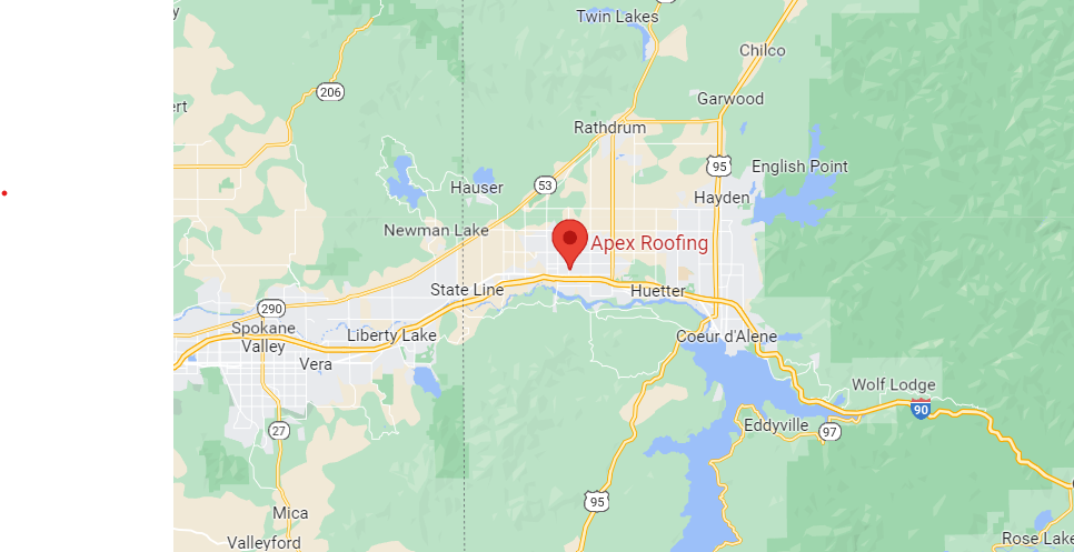 Apex Roofing - Post Falls service area map